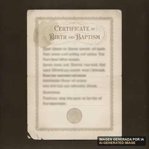 Documento de muestra generado por IA: certificado de bautismo