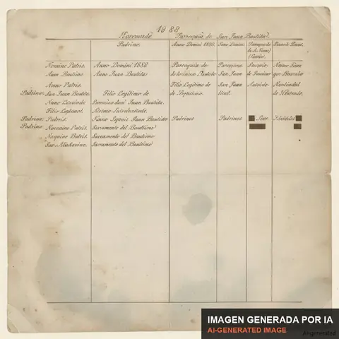 Documento de muestra generado por IA: partida de bautismo