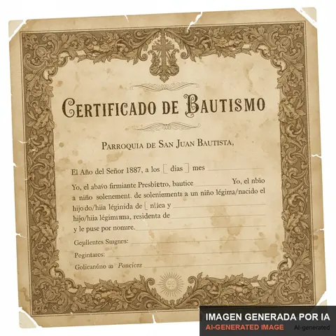 Documento de muestra generado por IA: certificado de bautismo