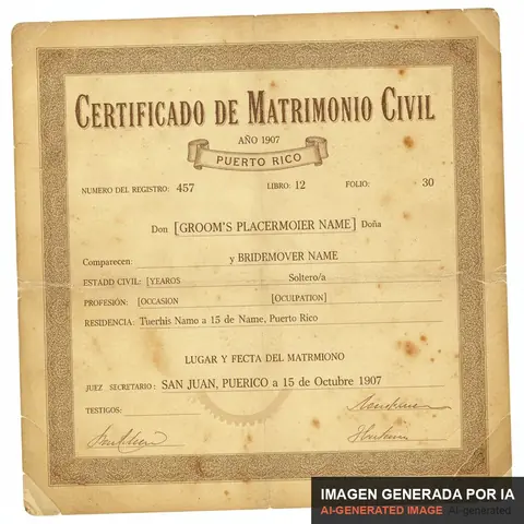 Documento de muestra generado por IA: certificado de matrimonio