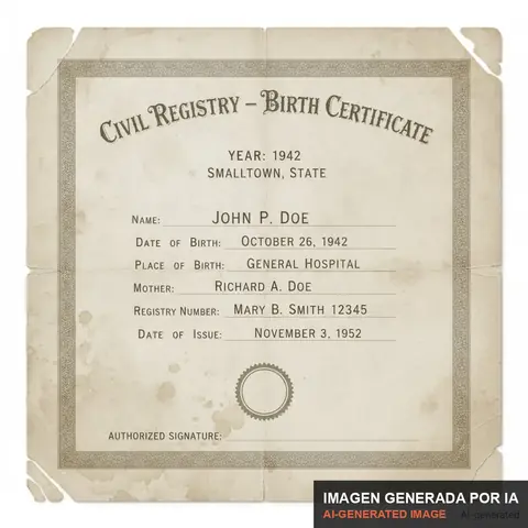 Documento de muestra generado por IA: certificado de nacimiento