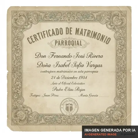 Documento de muestra generado por IA: certificado de matrimonio