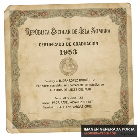 Documento de muestra generado por IA: diploma escolar
